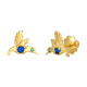 14K Yellow Gold Hummingbird Children's Earrings