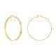 14K Gold Tri-Color 52mm Diamond Cut Star Pattern Hoop Earrings