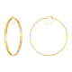 14K Gold Tri-Color 62mm Diamond Cut Star Pattern Hoop Earrings