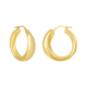 14k yellow gold 28mm fancy design hoops front and side view