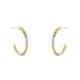 14k Tri Color Gold Beaded Hoops 