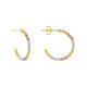 14K Tri Color Gold Beaded Hoops