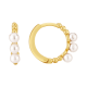 14K Yellow Gold Fresh Water Pearl Huggie Earrings