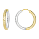 14K Two Tone Gold 20mm Faceted Diamond Cut Hoop Earrings