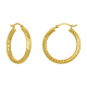 14K Yellow Gold 25mm Diamond Cut Polished Hoop Earrings