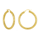14K Yellow Gold 40mm Diamond Cut Polished Hoop Earrings