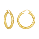 14K Yellow Gold 29mm Diamond Cut Hoop Earrings
