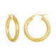 14K Yellow Gold 28mm Soft Diamond Cut Hoop Earrings