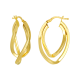 14K Yellow Gold Fashion Twist Hoop Earrings