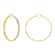 14K Two Tone Diamond Cut Star Hoop Earrings