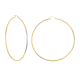 14K Two Tone Gold Faceted Diamond Cut Hoop Earrings