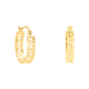 14k yellow gold greek key cut out hoops front and side view