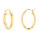 14k yellow gold oval polished tube hoops front and side view