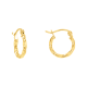 14K Yellow Gold 12mm Twist Tube Hoop Earrings