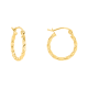 14K Yellow Gold 15mm Twist Tube Hoop Earrings
