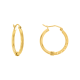14K Yellow Gold 20mm Split Satin Finish Tube Hoop Earrings