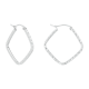 14K White Gold 25mm Square Diamond Cut Hoop Earrings