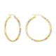 14k Gold Tri-Color 35mm Diamond Cut Hoop Earrings