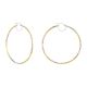 14K Two Tone Gold 65mm Twisted Satin and Diamond Cut Hoops