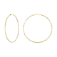 14k tri color gold 55mm diamond cut pattern endless hoops front and side view