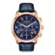 Men's Bulova Wilton Blue Leather and Rose Gold-Tone Classic Collection Watch