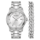 Bulova Crystal Watch and Pave Cuban Bracelet Box Set - 96K114