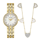Bulova Crystal Gold Tone Watch and Necklace Box Set - 98X138