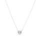 silver cubic zirconia domed halo heart necklace hanging view
