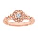 14k Rose Gold Vintage Floral Halo Engagement Ring