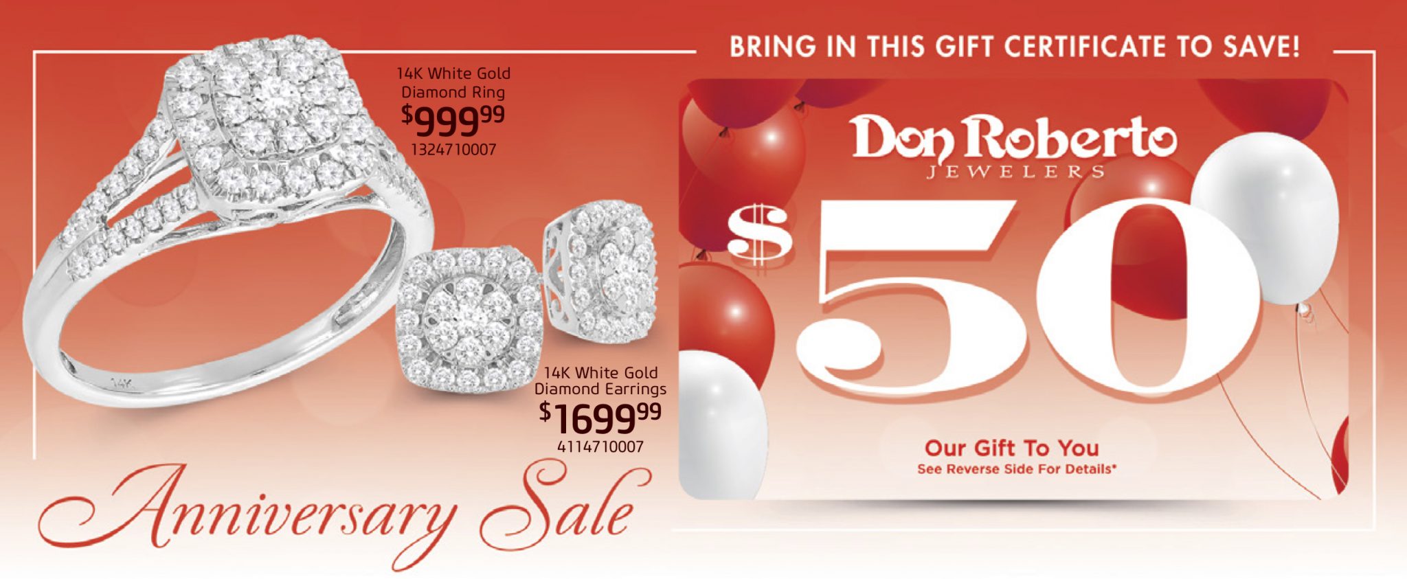 Celebrate Don Roberto Jewelers 46th Anniversary Enter to win 10,000