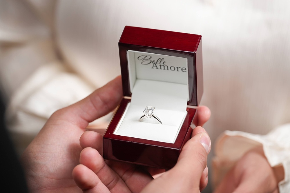 diamond ring in jewelry storing box